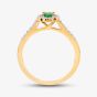  9ct Yellow Gold Emerald & Diamond Halo Ring OJR1701-E 