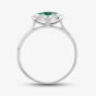 9ct White Gold Emerald & Diamond Quatrefoil Shaped Cluster Ring PR10950 EM