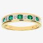 9ct Yellow Gold Emerald Half Eternity Ring PR03027Y EM