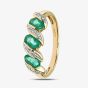 9ct Yellow Gold Emerald Swirl Half Eternity Ring PR06270Y EM