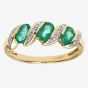 9ct Yellow Gold Emerald Swirl Half Eternity Ring PR06270Y EM