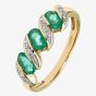 9ct Yellow Gold Emerald Swirl Half Eternity Ring PR06270Y EM