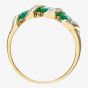 9ct Yellow Gold Emerald Swirl Half Eternity Ring PR06270Y EM