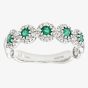 9ct White Gold Emerald & 0.20ct Diamond Cluster Ring PR06629W EM