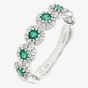 9ct White Gold Emerald & 0.20ct Diamond Cluster Ring PR06629W EM