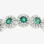 9ct White Gold Emerald & 0.20ct Diamond Cluster Ring PR06629W EM