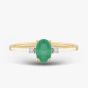 9ct Yellow Gold 0.55ct Oval Cut Emerald & 0.03ct Diamond Shoulder Set Solitaire Ring THR40125-ED (YG)