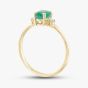 9ct Yellow Gold 0.55ct Oval Cut Emerald & 0.03ct Diamond Shoulder Set Solitaire Ring THR40125-ED (YG)
