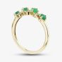 9ct Yellow Gold Emerald & Diamond Wave Half Eternity Ring RJR04808-EM