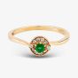 9ct Yellow Gold Emerald and Diamond Round Cluster Ring L54383-9 EM