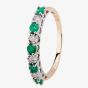 9ct Yellow Gold Claw Set Emerald And Diamond Half Eternity Ring H6142E-9Y-008F