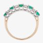 9ct Yellow Gold Claw Set Emerald And Diamond Half Eternity Ring H6142E-9Y-008F
