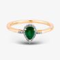 9ct Yellow Gold Pear-cut Emerald and Diamond Cluster Ring VR0S604-9KY EM