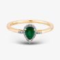 9ct Yellow Gold Pear-cut Emerald and Diamond Cluster Ring VR0S604-9KY EM
