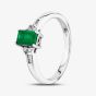  9ct White Gold Oblong Cut Emerald Diamond Shouldered Ring BSR13864-E 9KW 