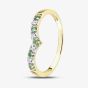 9ct Yellow Gold Emerald & Diamond Wishbone Ring R12720Y EM