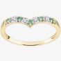 9ct Yellow Gold Emerald & Diamond Wishbone Ring R12720Y EM