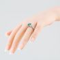 18ct White Gold 2.65ct Oval Cut Emerald & 0.46ct Brilliant Cut Diamond Split Shoulder Set Solitaire Ring RN33