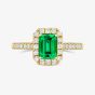 Tivon 18ct Yellow Gold 0.98ct Emerald & Diamond Emerald Cut Heirloom Ring RY-1840-EM