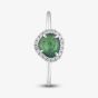 18ct White Gold 0.37ct Emerald & 0.07ct Brilliant Cut Diamond Halo Ring NTX1956