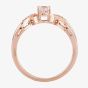 9ct Rose Gold Oval Morganite Solitaire Diamond Cross Over Shoulder Ring OJS0015R 