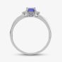  9ct White Gold Tanzanite & Diamond Shoulder Set Solitaire Ring BSR13864-TA 