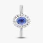 9ct White Gold Oval Cut Tanzanite & Brilliant Cut Diamond Halo Ring 10-80-567/25-04-228 N