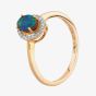 9ct Gold Oval Opal Diamond Halo Ring OJS0004R 