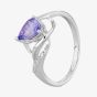 9ct White Gold Teardrop Tanzanite and Diamond Ring TH011020R