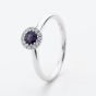 9ct White Gold Brilliant Cut Amethyst & Diamond Cluster Ring NTR832AMD-9WG