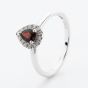 9ct White Gold Pear Cut 0.43ct Garnet & Diamond Cluster Ring NTR832PEAR-GARD-9WG
