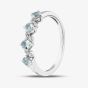 9ct White Gold Aquamarine & Diamond Wave Half Eternity Ring RJR04808-AQ