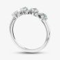 9ct White Gold Aquamarine & Diamond Wave Half Eternity Ring RJR04808-AQ