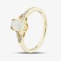 9ct Yellow Gold Opal Diamond Shoulder Set Solitaire Ring RJR04809