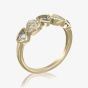 9ct Yellow Gold 0.13ct Diamond & Green Amethyst Multi Stone Ring DOM357