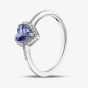 9ct White Gold Tanzanite & Diamond Heart Cluster Ring RJR04754-TA