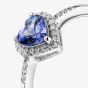 9ct White Gold Tanzanite & Diamond Heart Cluster Ring RJR04754-TA