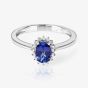 9ct White Gold Diamond Tanzanite Cluster Ring VR0S573 9KW/TANZ