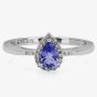 9ct White Gold Tanzanite and Diamond Jubilee Ring VR05604