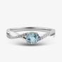  9ct White Gold Aquamarine & Diamond Crossover Ring OJR1703-AQ 