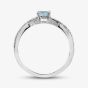  9ct White Gold Aquamarine & Diamond Crossover Ring OJR1703-AQ 