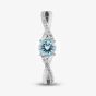  9ct White Gold Aquamarine & Diamond Crossover Ring OJR1703-AQ 