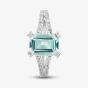 9ct White Gold Emerald Cut Aquamarine & Diamond Split Shoulders Ring PR07262W AQ