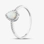 9ct White Gold Opal & 0.10ct Diamond Pear Cluster Ring DR1606WOP