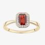 9ct Yellow Gold Garnet 0.08ct Diamond Cluster Ring DR1619YGT