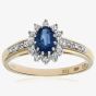 9ct Yellow Gold Tanzanite 0.10ct Diamond Cluster Ring PR04767T TANZ