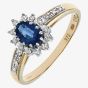 9ct Yellow Gold Tanzanite 0.10ct Diamond Cluster Ring PR04767T TANZ