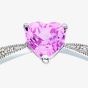 9ct White Gold Pink Cubic Zirconia Heart Shaped Ring PR07629W
