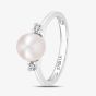 9ct White Gold Pearl Two Stone Diamond Ring PR12581WPRL
