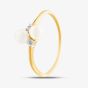 9ct Yellow Gold Pearl & Diamond Crossover Ring PR12591YPRL Q